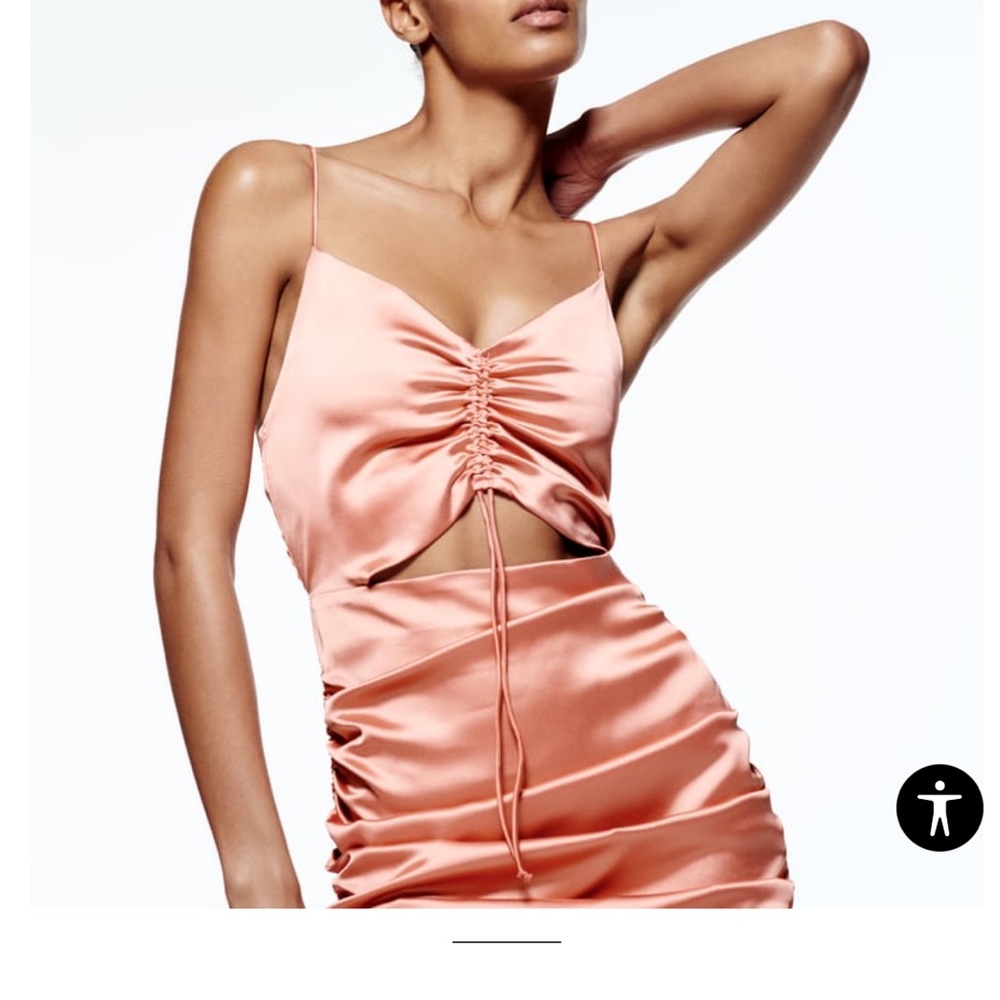 Zara pink stain draped mini dress - Picture 4 of 16